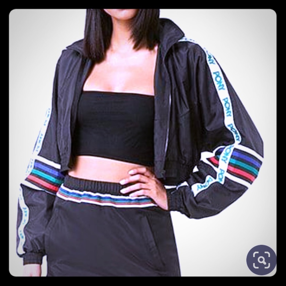 Pony cropped jacket only. Multistriped